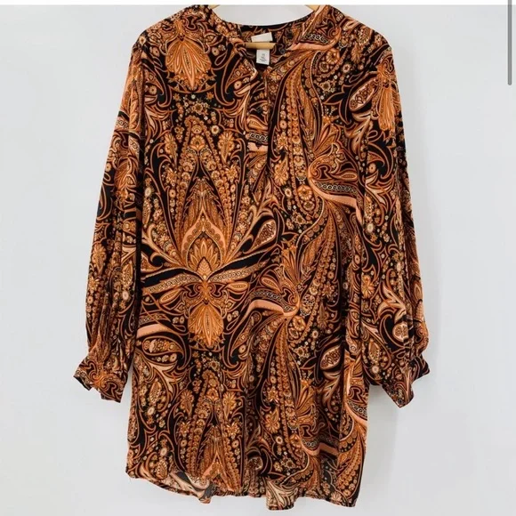 H&M Paisley Print Dress - Brown and Black - Picture 4 of 11